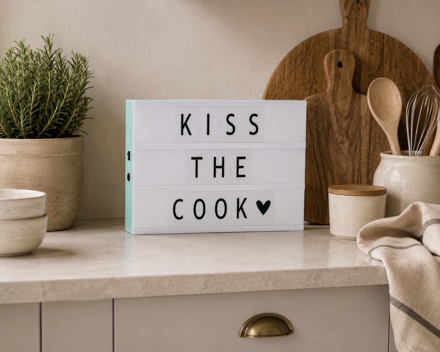 Lightbox Mint A4 | Personaliseerbare LED Lichtbox met Letters