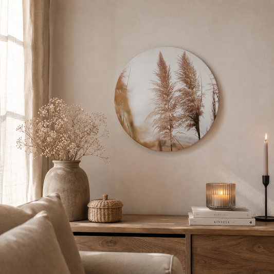 Muurcirkel Pampasgras | Botanische Wanddecoratie 30 cm