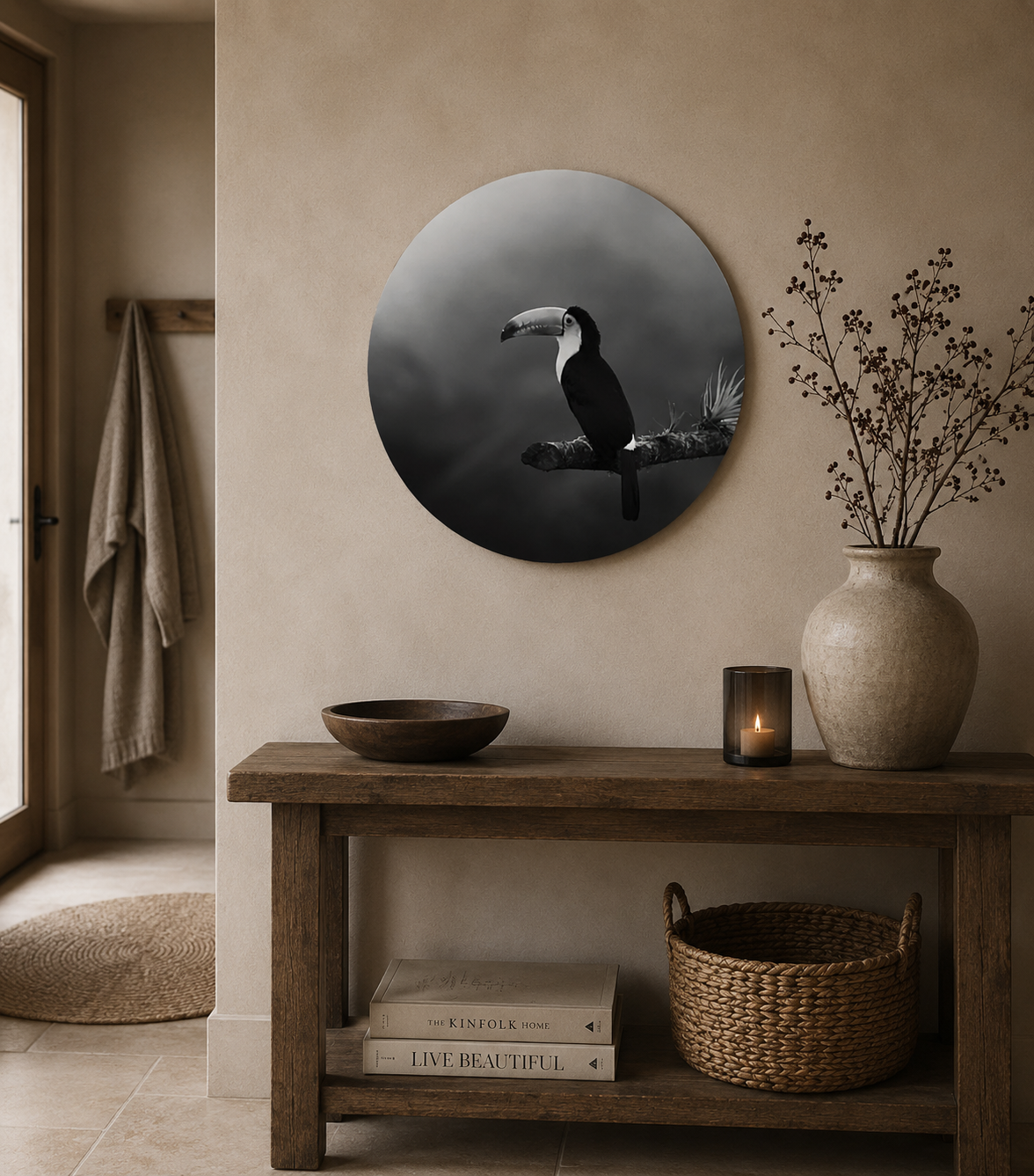 Muurcirkel Toekan | Tropische Wanddecoratie 40 cm
