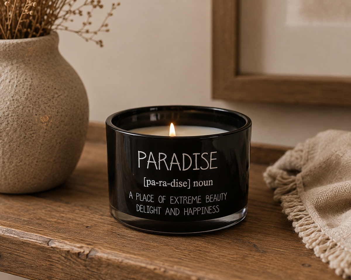 Sojakaars Paradise | Warm Cashmere Geurkaars Met Houten Lont
