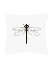 Afbeelding in Gallery-weergave laden, Buitenkussen - Wit met zwarte libelle - Lounge&Lifestyle