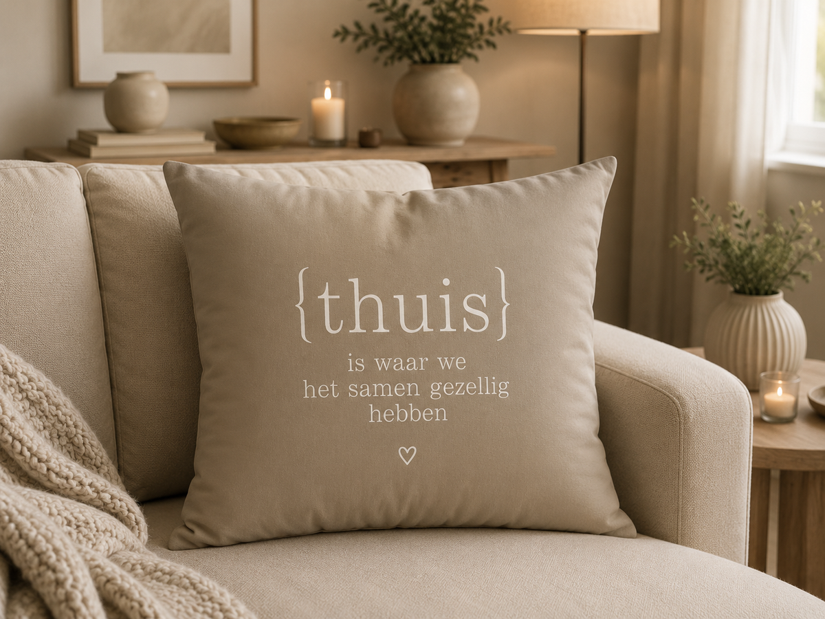 Sierkussen Thuis | Waar We Het Samen Gezellig Hebben | 45x45 cm