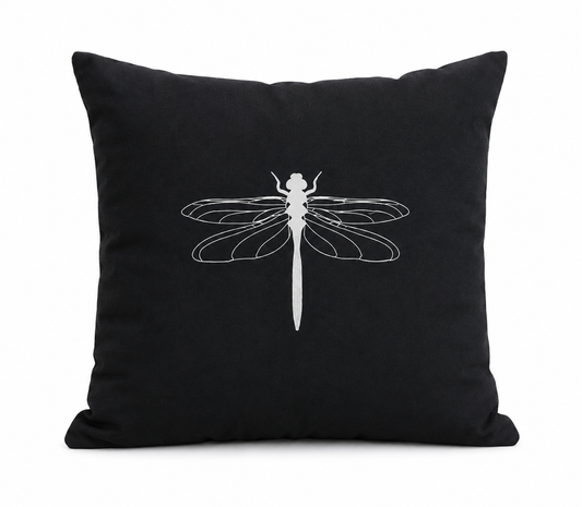 Sierkussen Libelle Zwart | Scandinavische Woondecoratie 40x40 cm