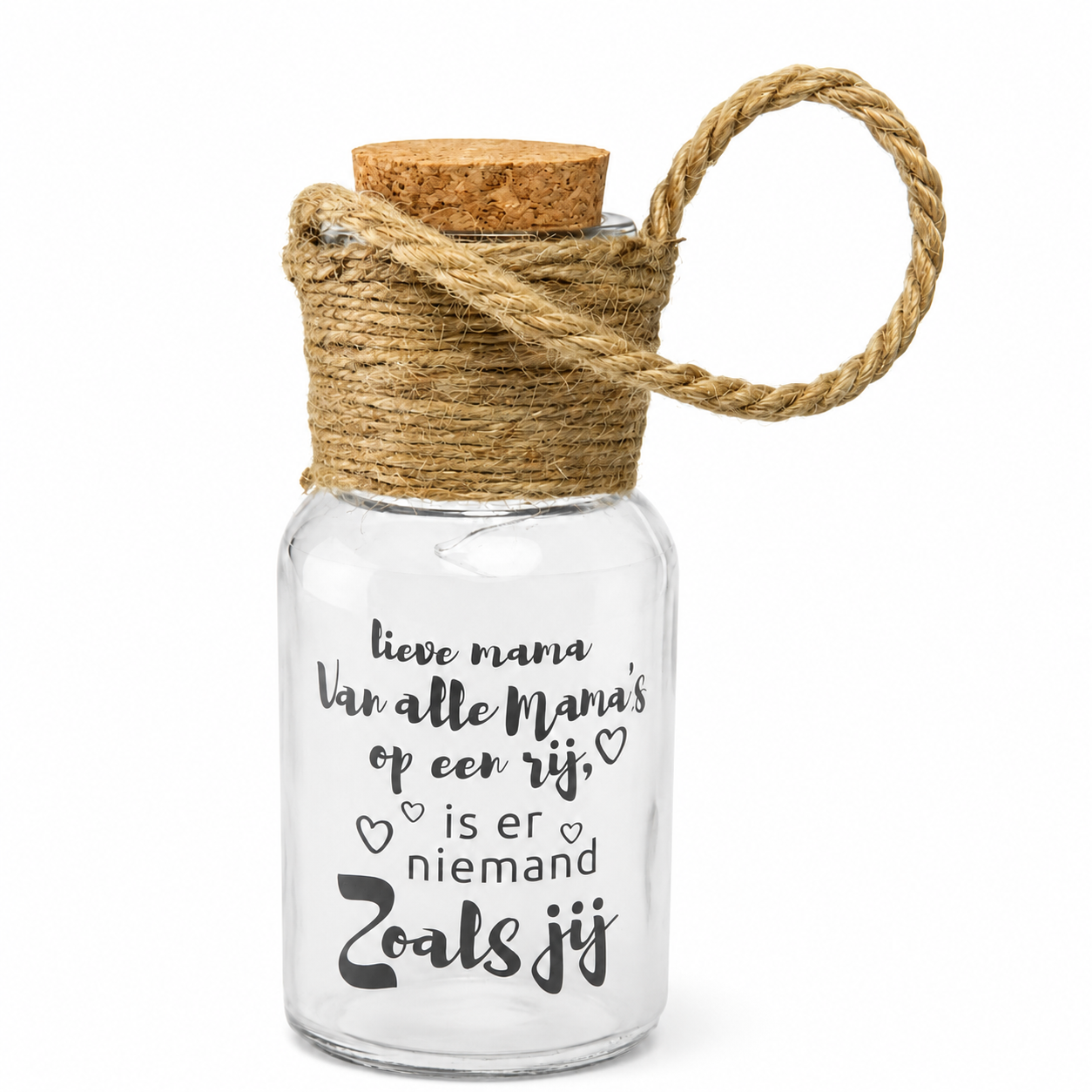 Glazen Wensflesje Lieve Mama | Cadeautje voor Moeder