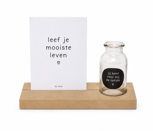 Memory Shelf Jij Bent Voor Mij De Liefste | Inclusief Vaasje & Kaart