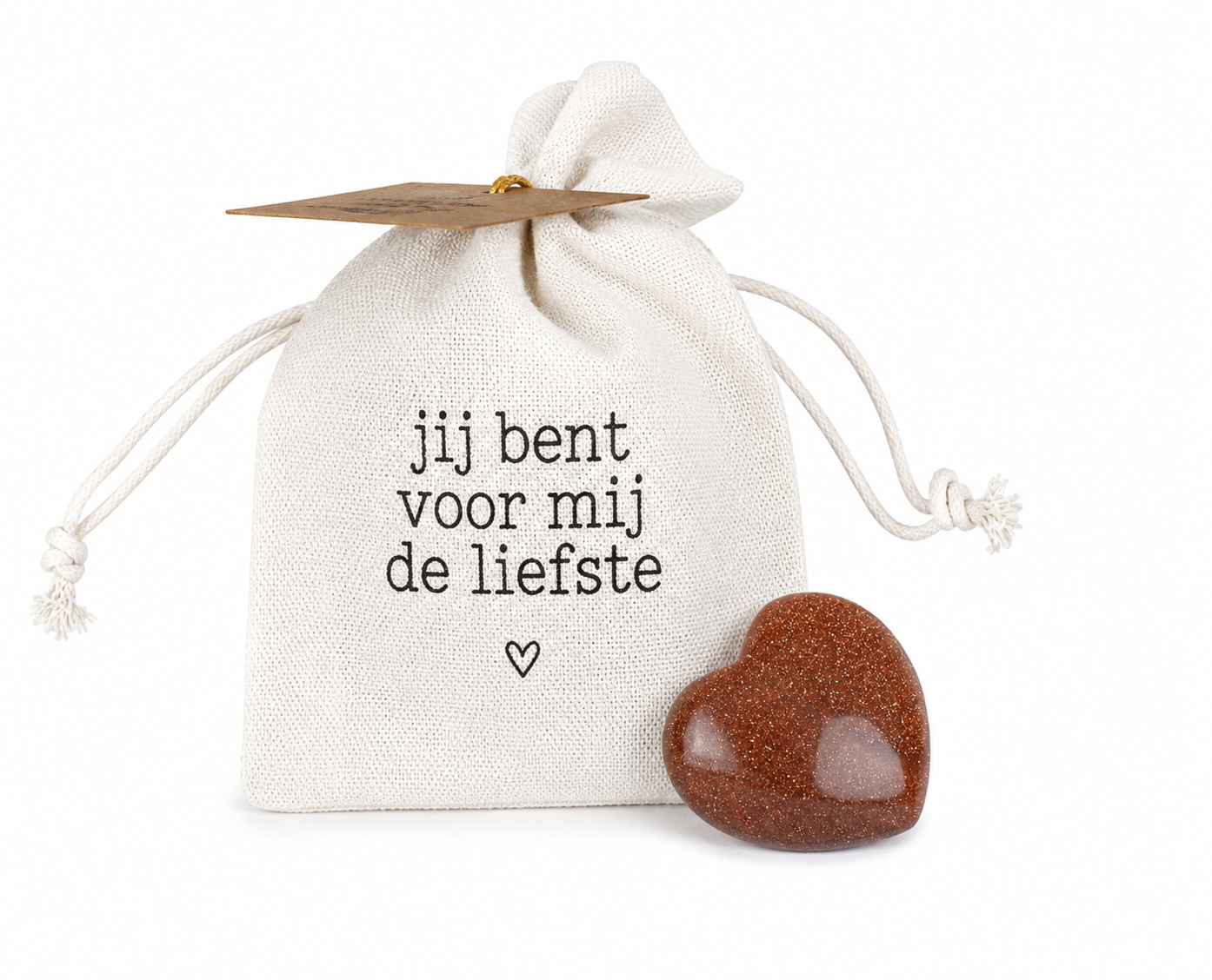Wenszakje Hart Goudsteen | Jij Bent Voor Mij De Liefste