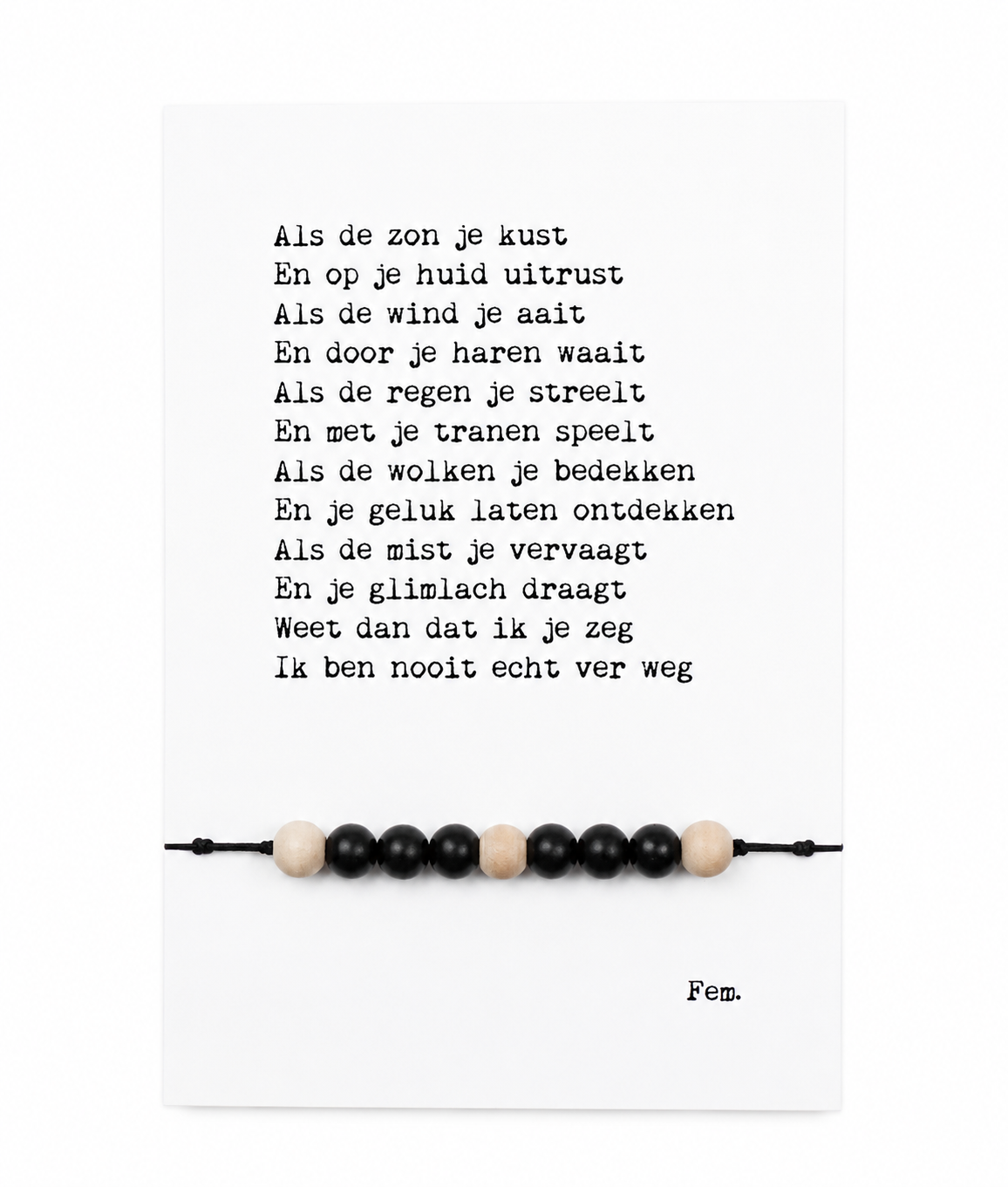 Armband Nooit Ver Weg | Cadeaukaart Met Herenarmband