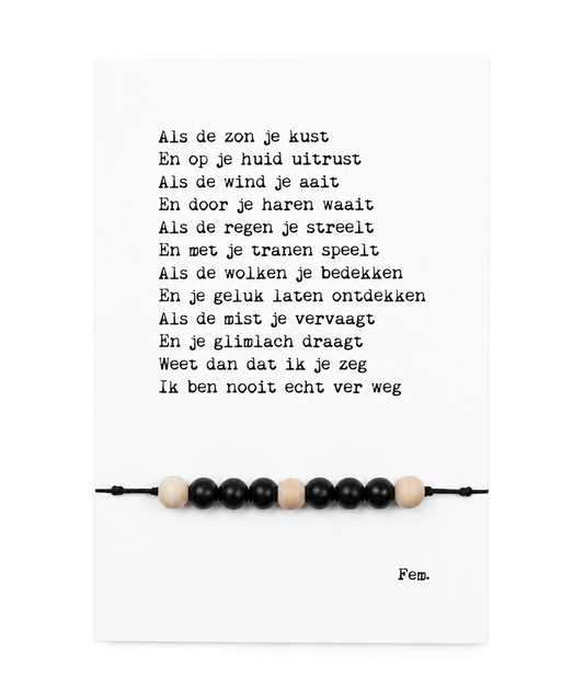 Armband Nooit Ver Weg | Cadeaukaart Met Herenarmband