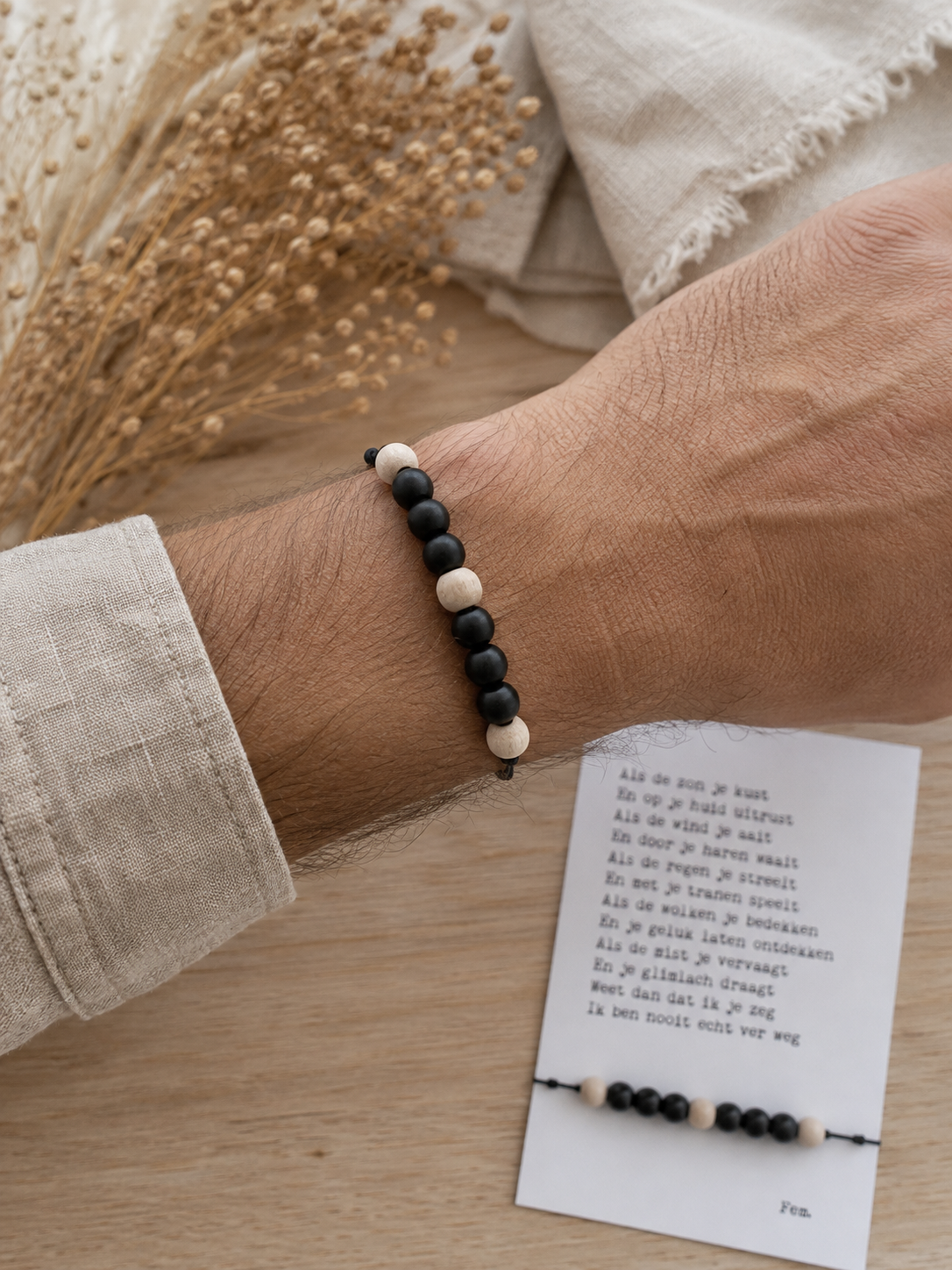 Armband Nooit Ver Weg | Cadeaukaart Met Herenarmband