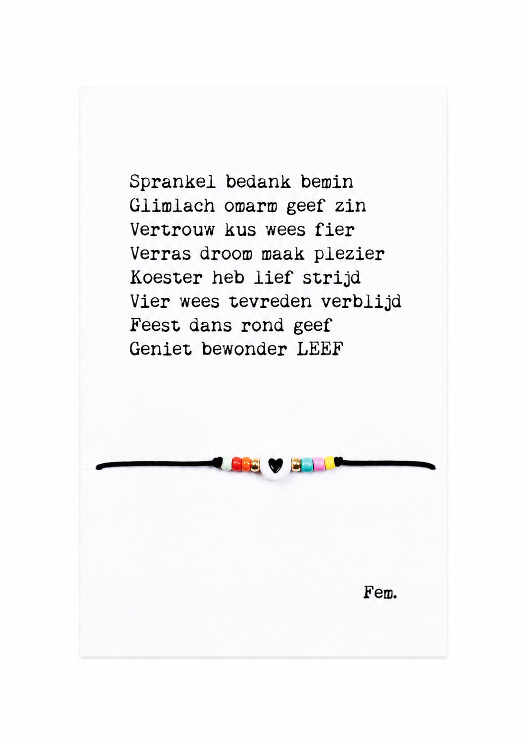 Armbandplezier Sprankel, Bedank en Bemin | Armband Met Kaart