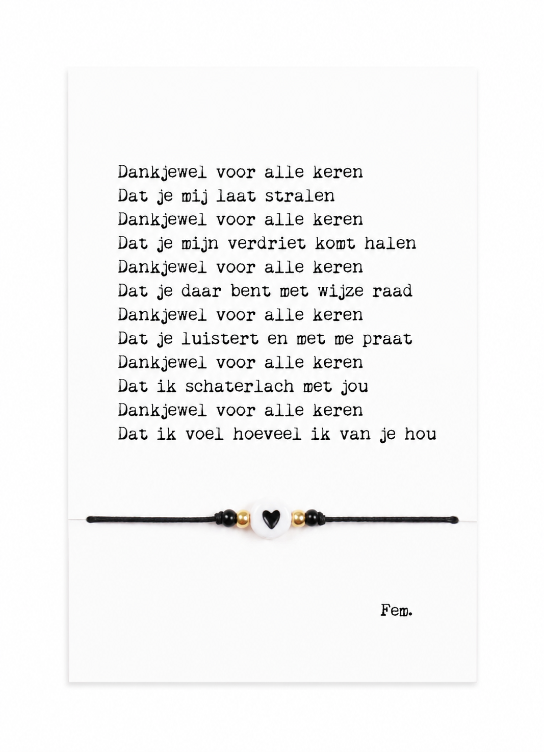 Armbandplezier Dankjewel Voor Alle Keren | Armband Met Kaart