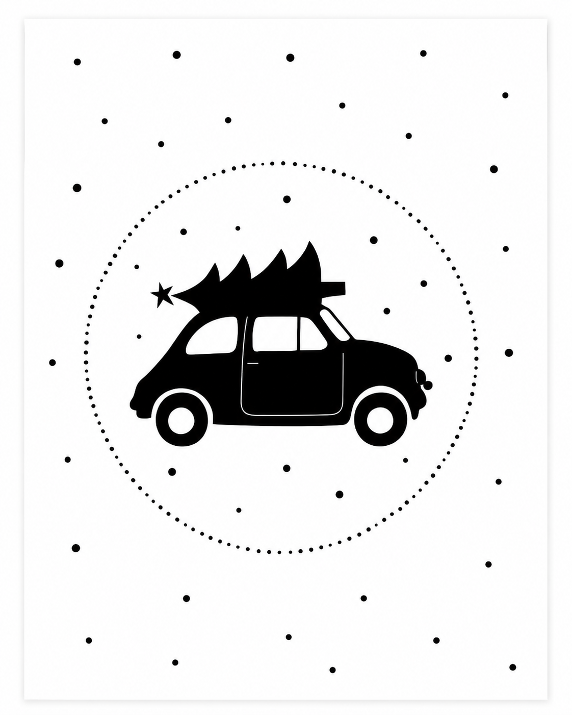 Mini Kaartje Kerstauto | Cadeaukaartje Voor De Feestdagen