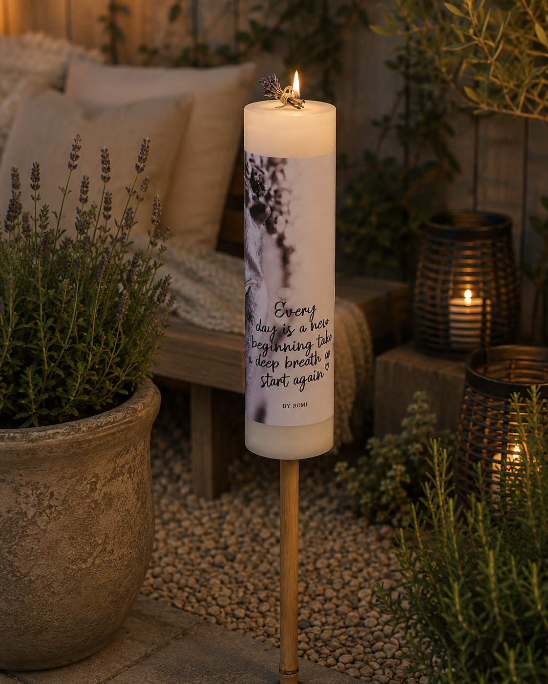 Tuinfakkel Every Day Is A New Beginning | Buitenkaars Op Bamboestok