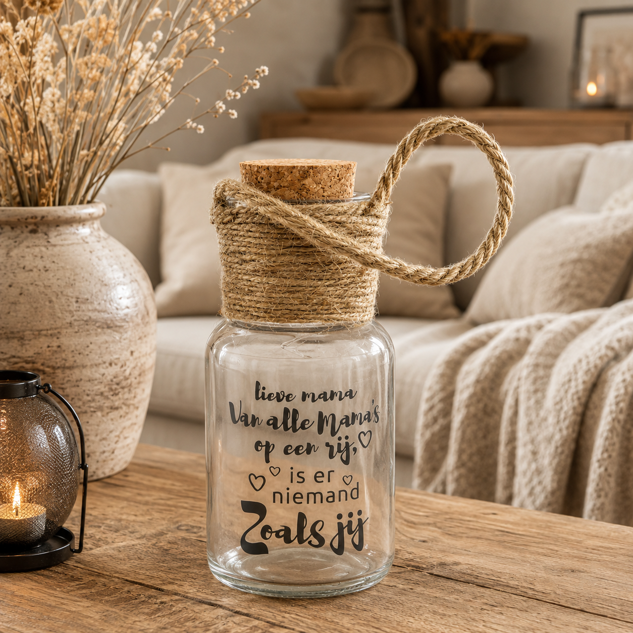 Glazen Wensflesje Lieve Mama | Cadeautje voor Moeder