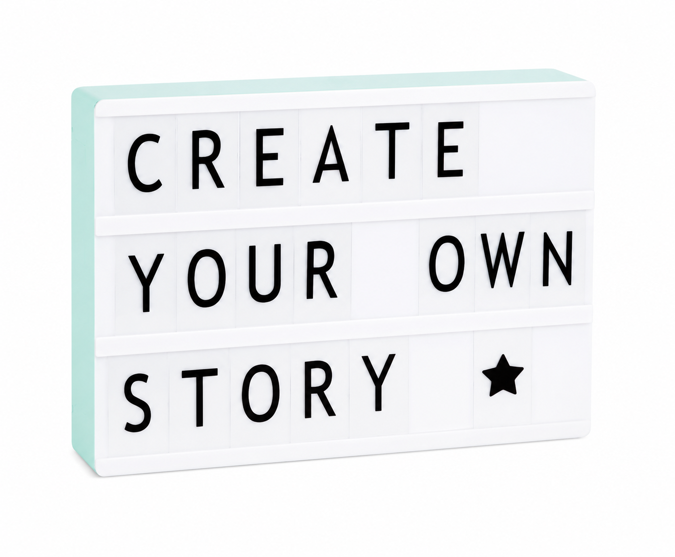 Lightbox Mint A4 | Personaliseerbare LED Lichtbox met Letters