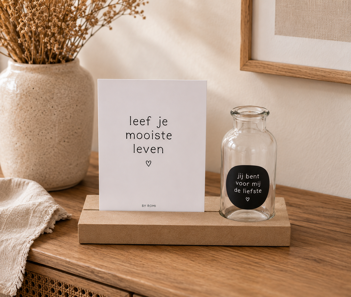 Memory Shelf Jij Bent Voor Mij De Liefste | Inclusief Vaasje & Kaart