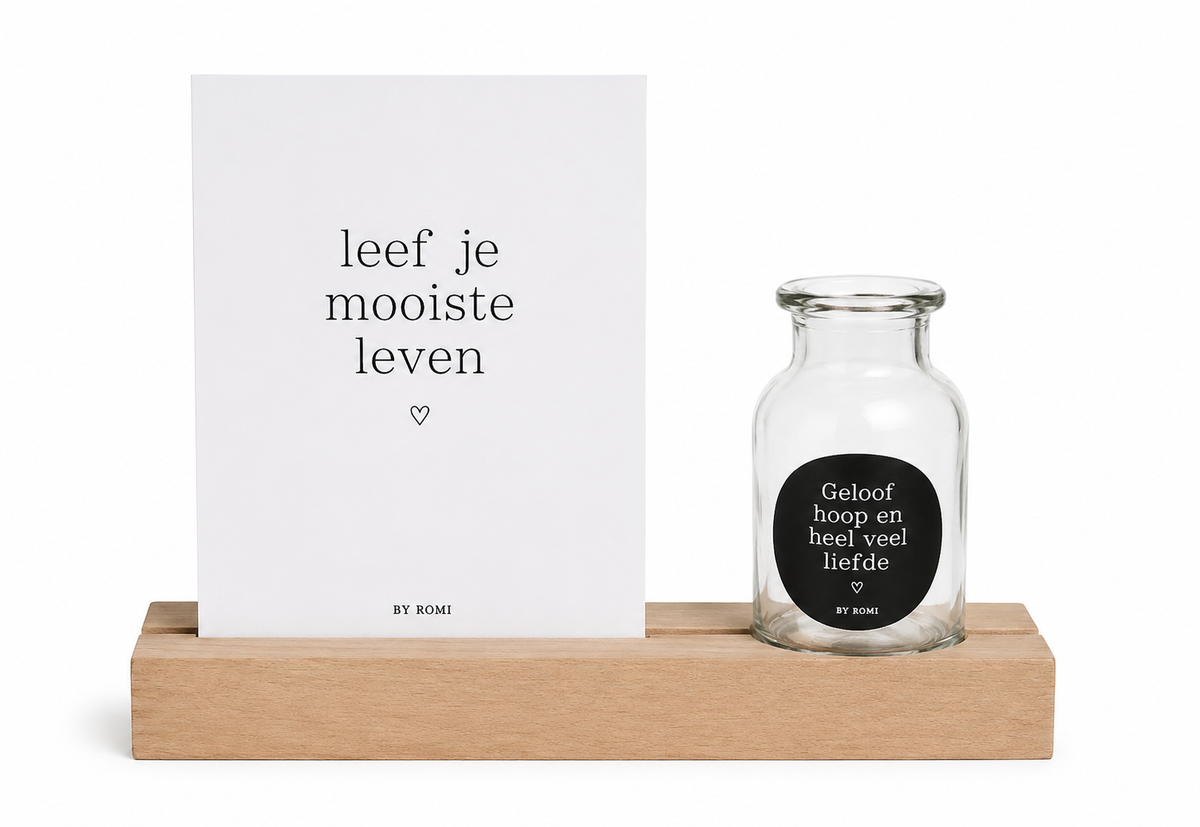 Memory Shelf met vaasje | Geloof, hoop en heel veel liefde