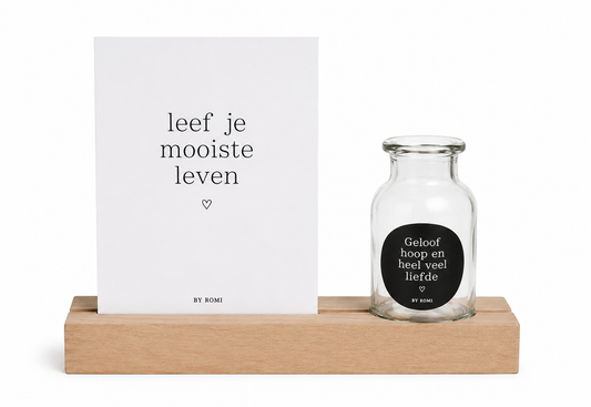 Memory Shelf met vaasje | Geloof, hoop en heel veel liefde