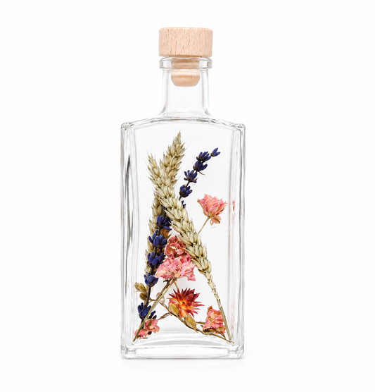 Droogbloemen In Fles | Decoratief Cadeautje Met Houten Dop