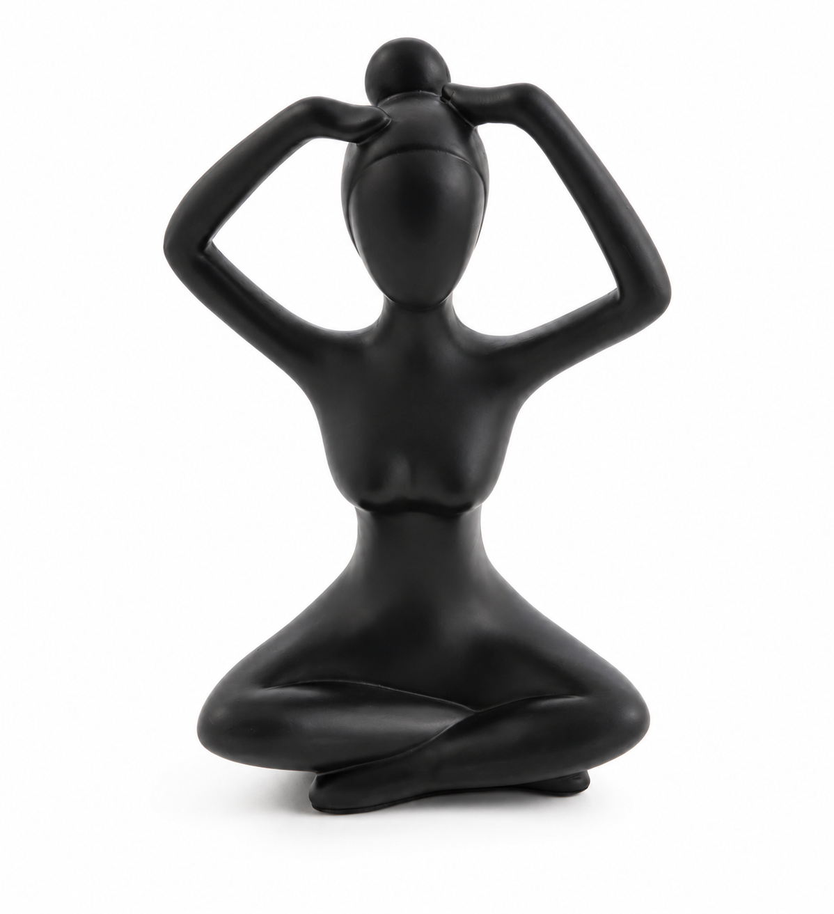 Beeld Vrouw Yoga | Moderne Zwarte Woondecoratie