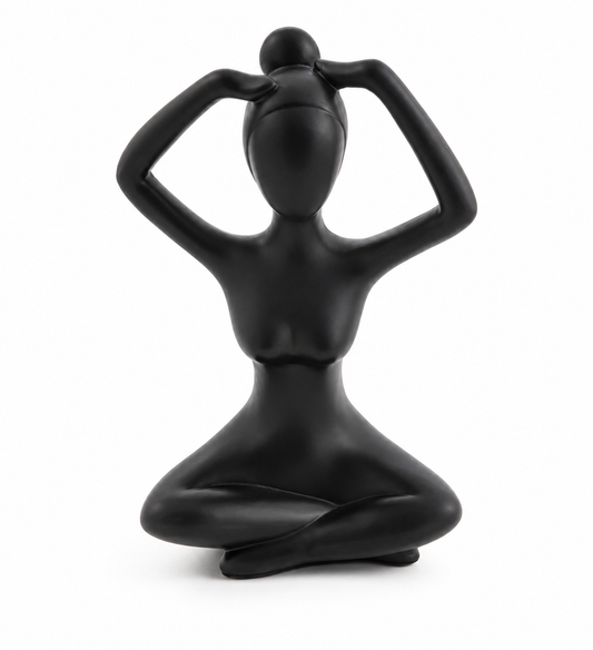 Beeld Vrouw Yoga | Moderne Zwarte Woondecoratie