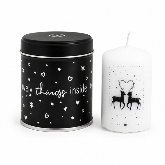 Cadeaublikje met Kaarsje Lovely Things Inside | Hertjes Kaars