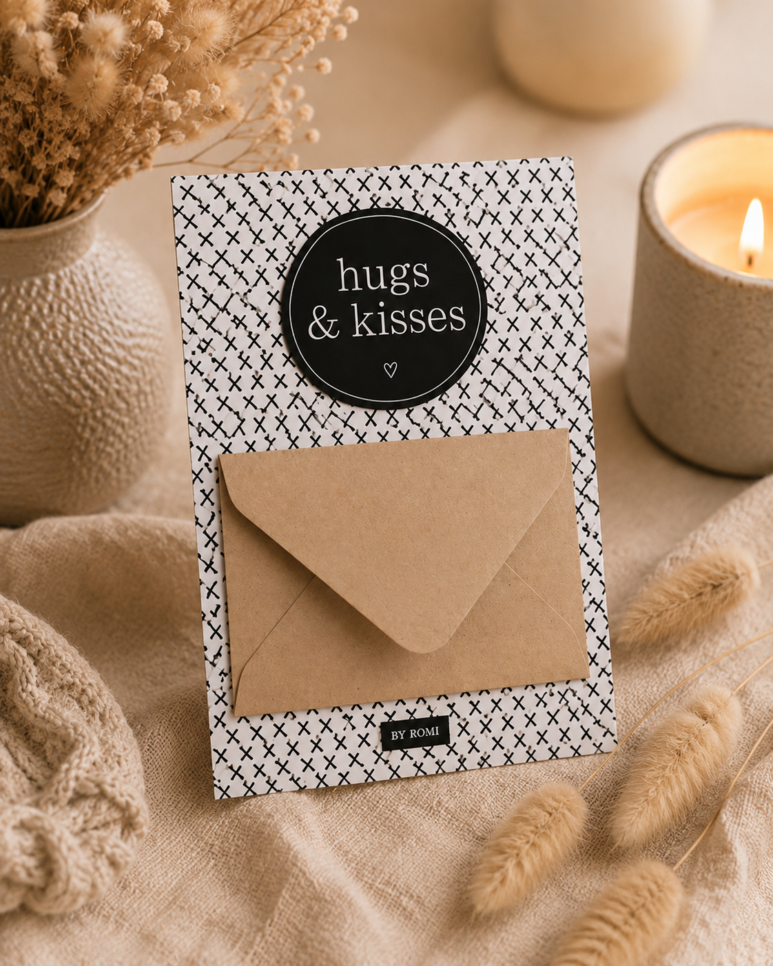 Geldkaart Hugs & Kisses | Origineel Geldcadeau Met Envelop