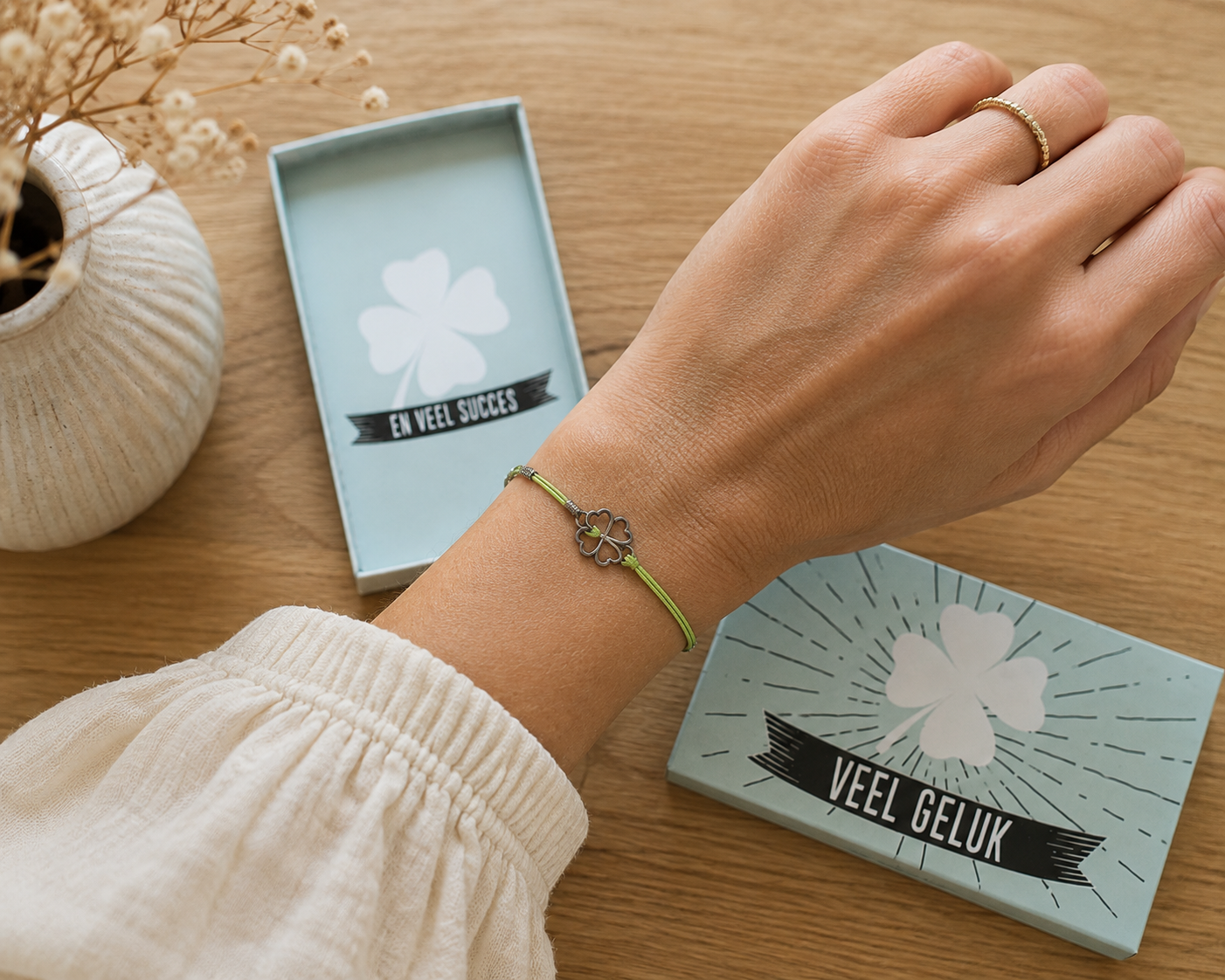 Greeting Box Veel Geluk | Cadeaudoosje Met Armbandje