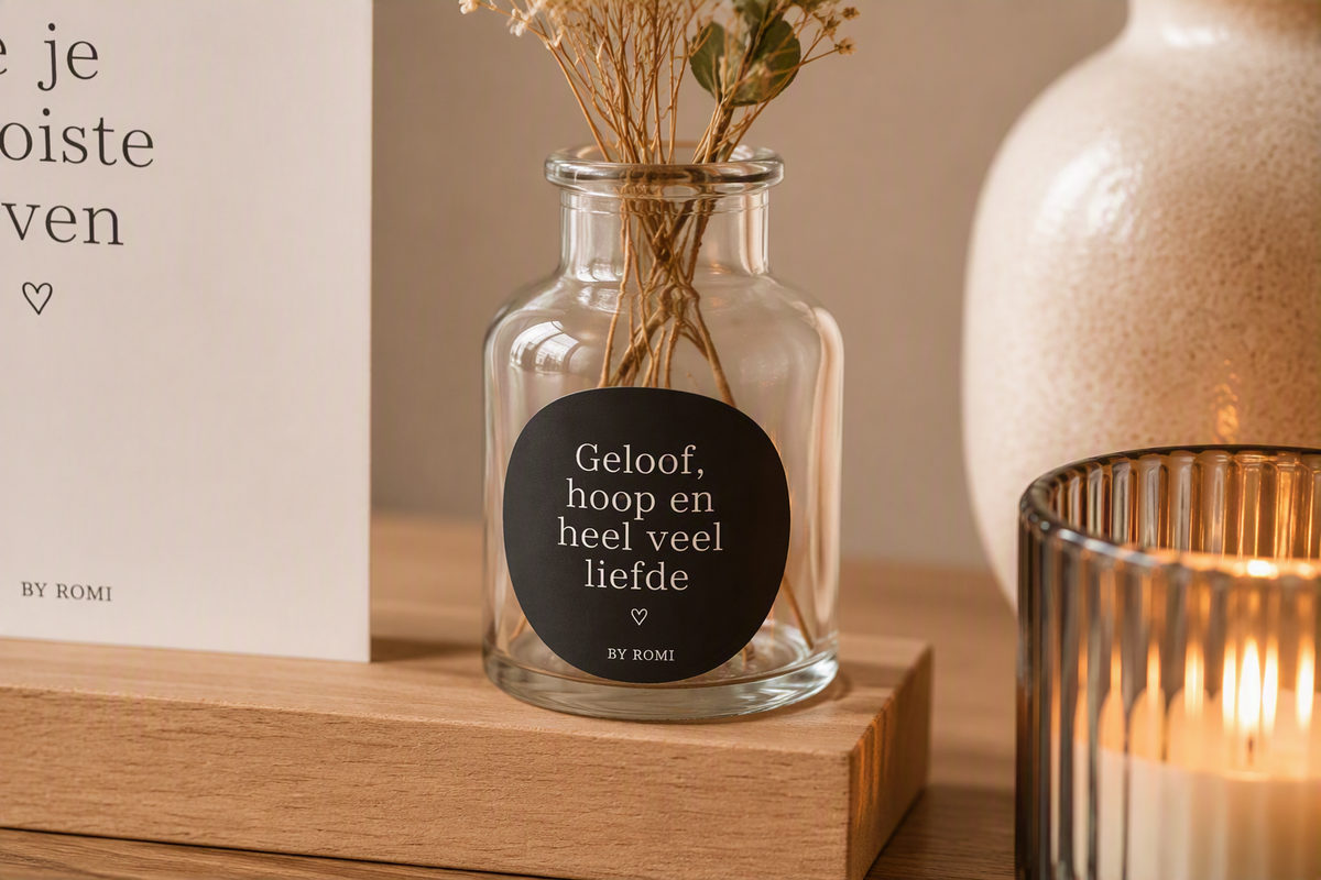 Memory Shelf met vaasje | Geloof, hoop en heel veel liefde