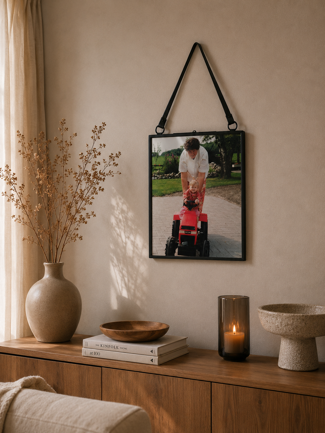 Fotolijst Hangend Zwart | Vtwonen Fotolijst Met Leren Koord
