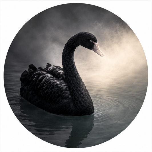 Muurcirkel Zwaan in het Water | Sfeervolle Wanddecoratie 30 cm