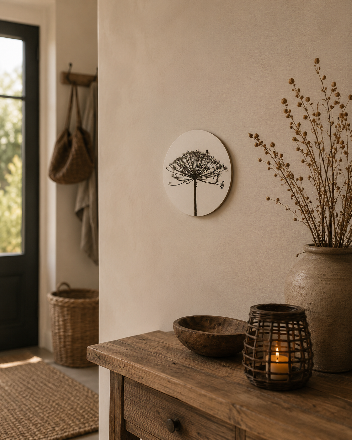Muurcirkel Berenklauw Zwart-Wit | Wanddecoratie 20 cm