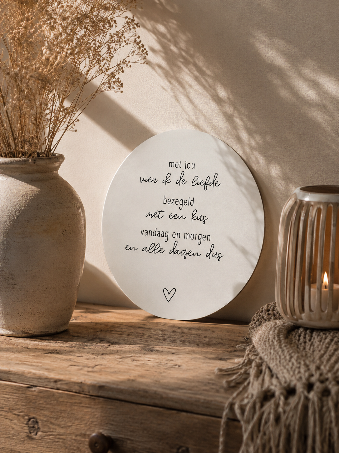 Muurcirkel Met Jou Vier Ik De Liefde | Wanddecoratie Met Tekst