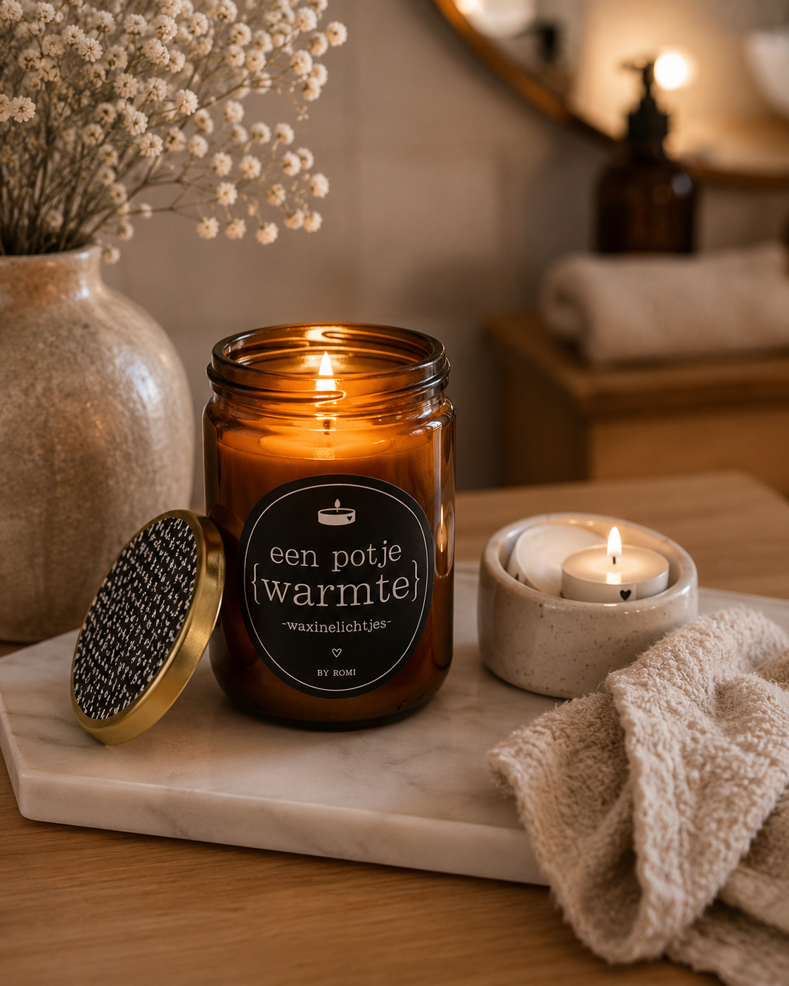 Potje Warmte | Cadeaupotje Met 9 Waxinelichtjes
