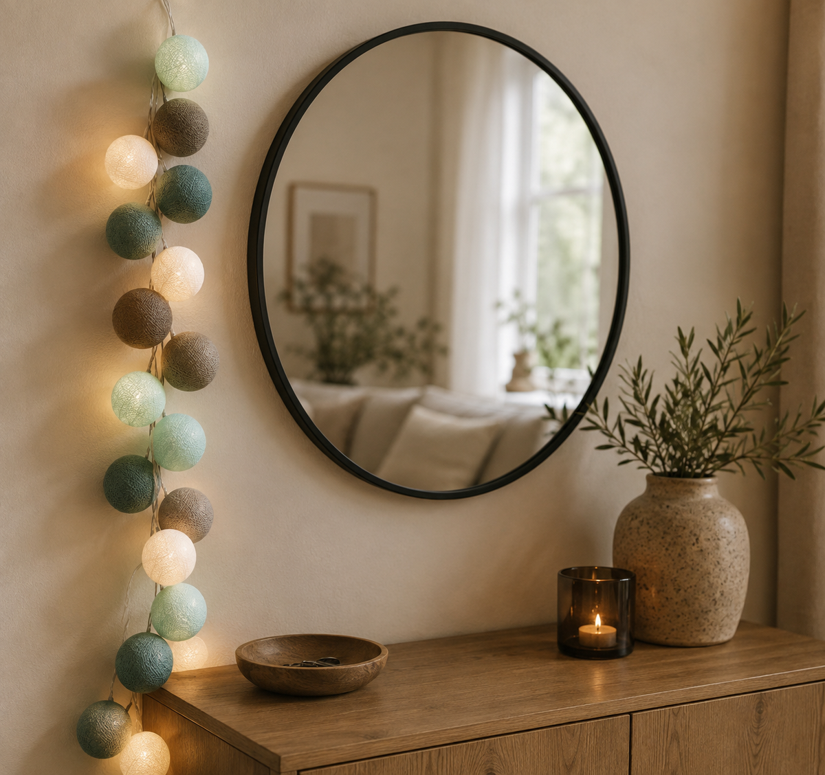 Regular Lichtslinger Mint | Fairtrade Cotton Ball Lights Met 20 Lampjes