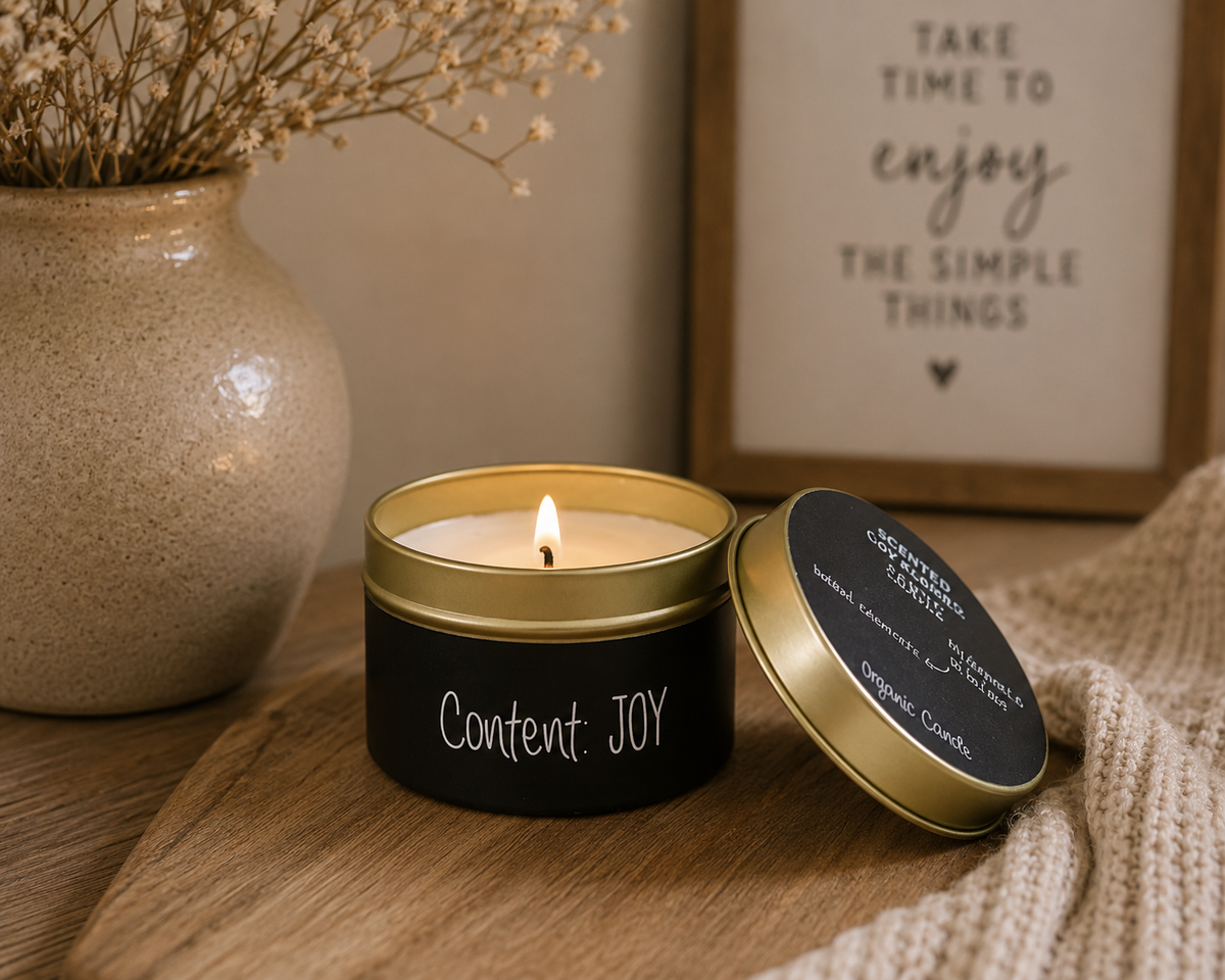 Sojakaars Content Joy | Warm Cashmere Geurkaars In Blik