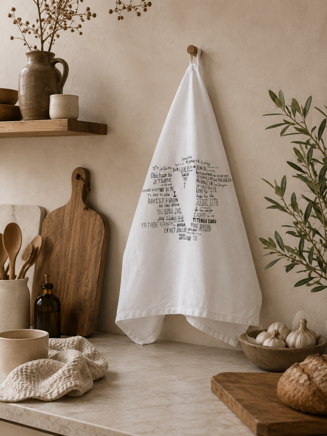 Theedoek Happy | Vtwonen Theedoek Met Hartdesign