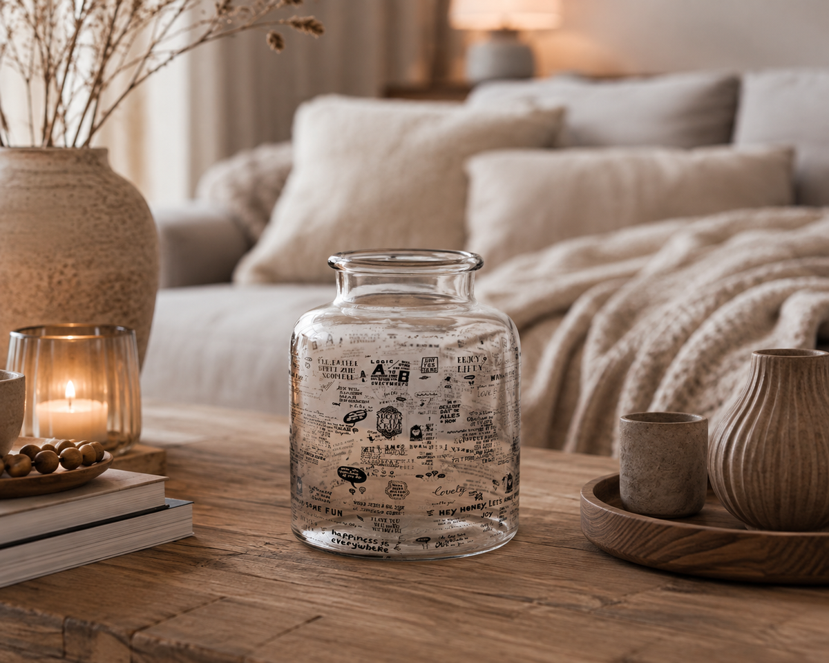 Vaas Happy | Vtwonen Glazen Vaas Met Hartdesign
