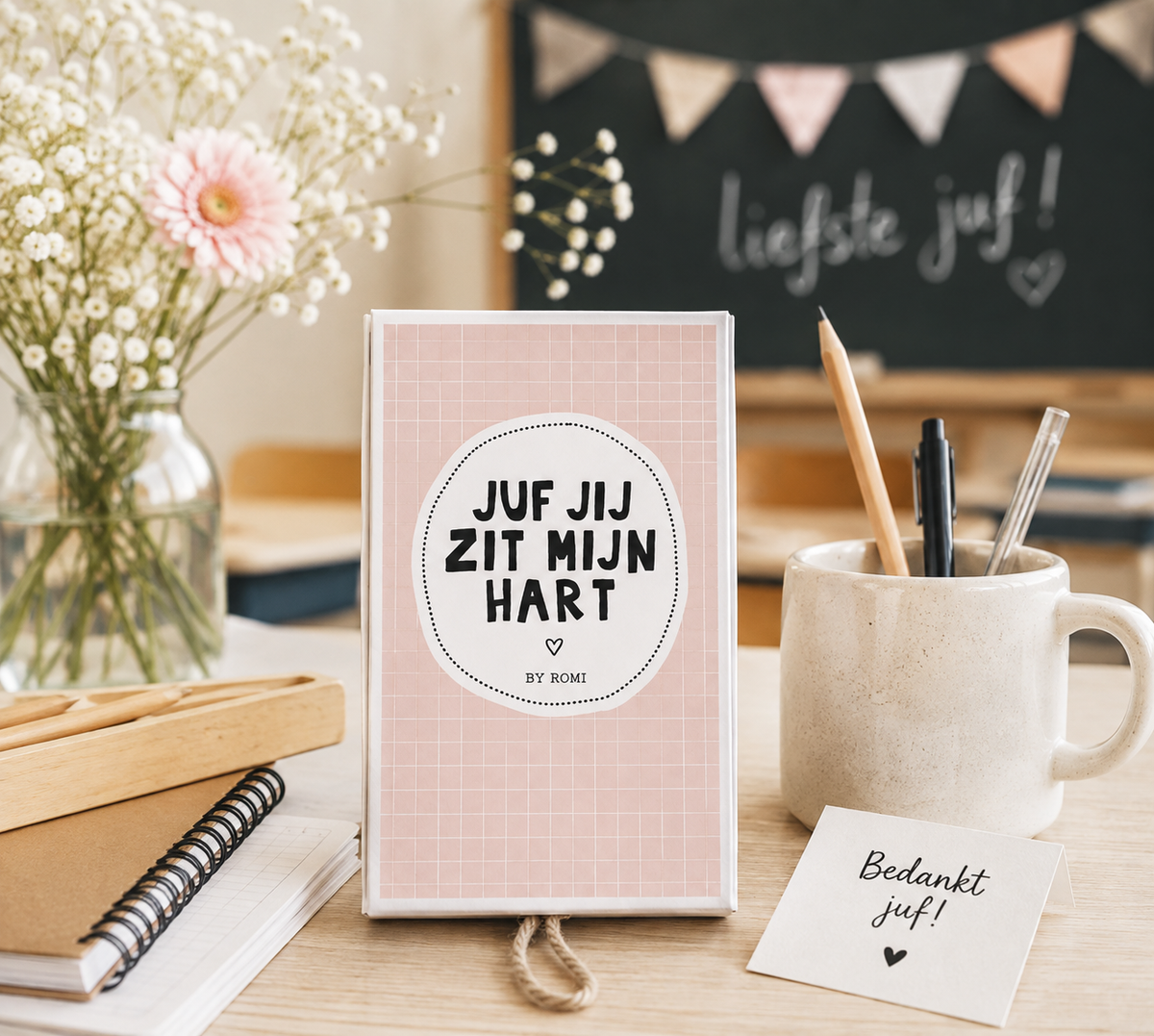 Wensdoosje Juf Jij Zit In Mijn Hart | Cadeautje Voor De Liefste Juf