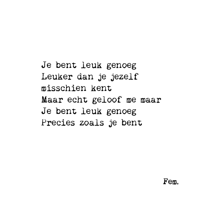 Je bent leuk genoeg - Lounge&Lifestyle