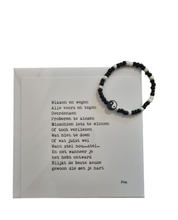 Afbeelding in Gallery-weergave laden, Kaart met armband zwart/wit

