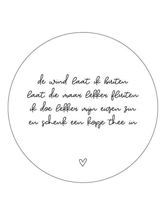 Muurcirkel - 'De wind laat ik buiten' - Lounge&Lifestyle