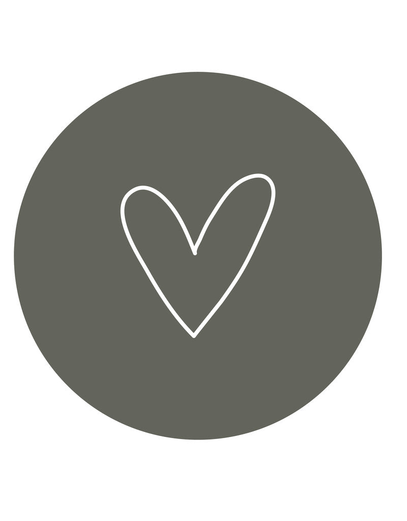 Muurcirkel olijfgroen- 'Hart' - Lounge&Lifestyle