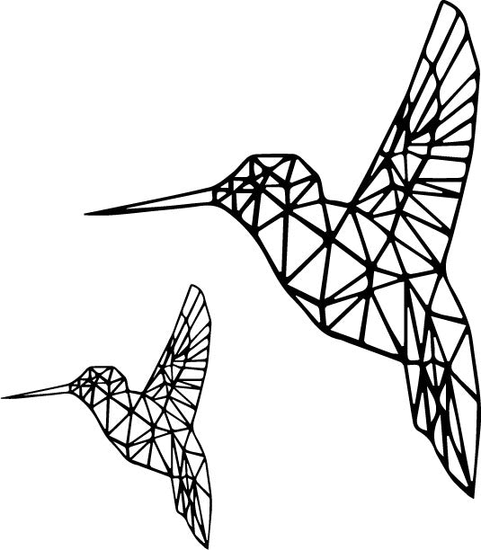 Geometrische Kolibrie paar - Lounge&Lifestyle