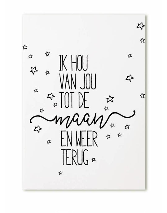 Kaart - Ik hou van jou tot de maan en terug - Lounge&Lifestyle