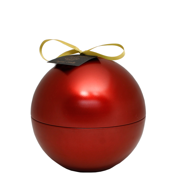 Soja kaars  - Kerstbal rood