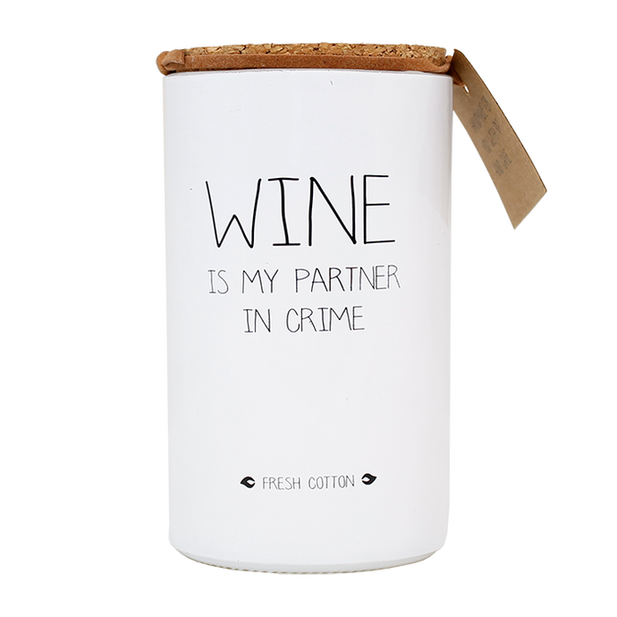 Soja kaars - Wine is my partner in crime - Lounge&Lifestyle