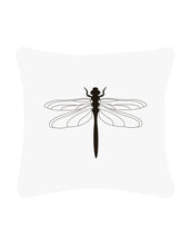 Afbeelding in Gallery-weergave laden, Buitenkussen - Wit met zwarte libelle - Lounge&amp;Lifestyle
