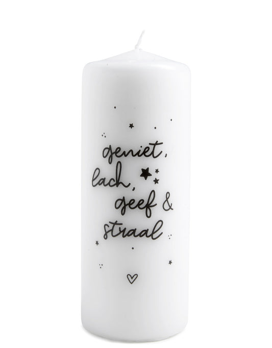 Kaars - Geniet, lach, geef en straal - Lounge&Lifestyle