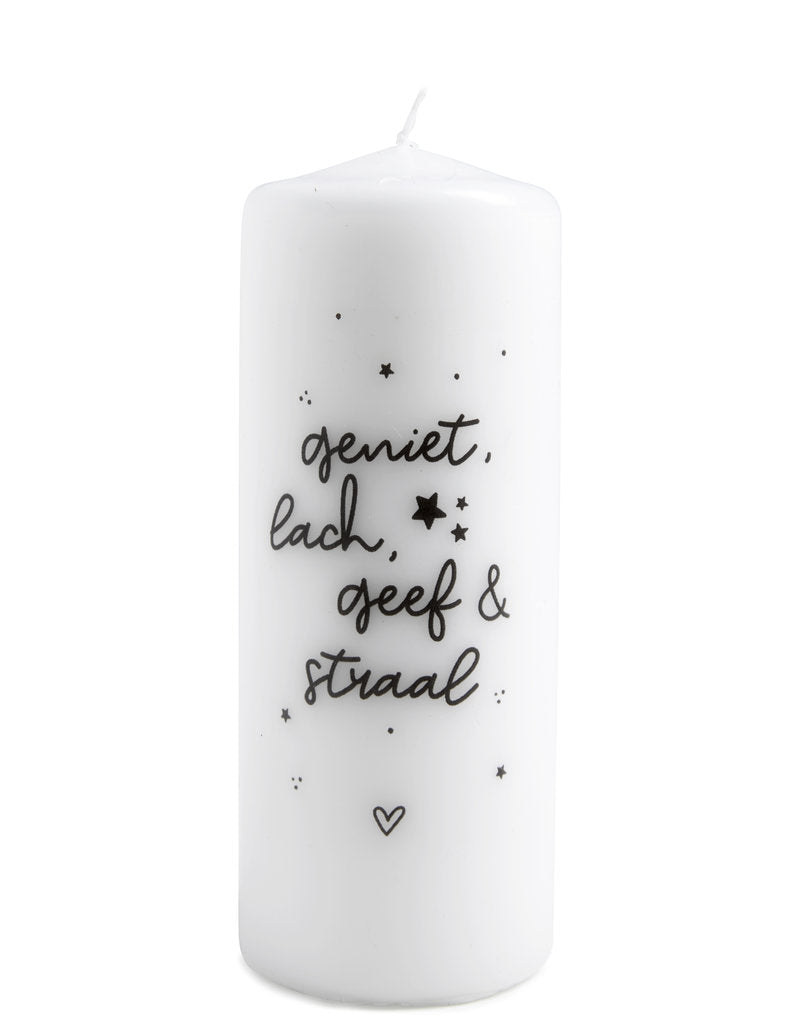 Kaars - Geniet, lach, geef en straal - Lounge&Lifestyle